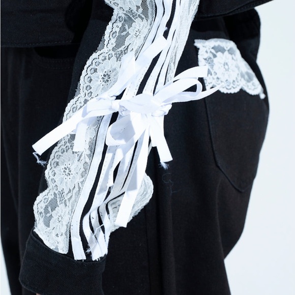 Akira Lace Denim Jacket - Picture 9 of 10